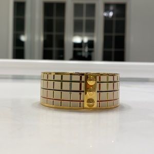 Coach enamel signature wide bangle bracelet